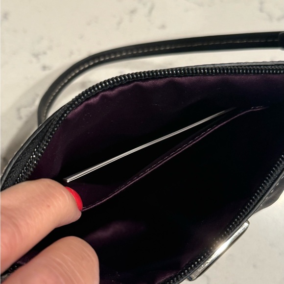 COACH Black Leather Pleated Wristlet - Picture 5 of 10